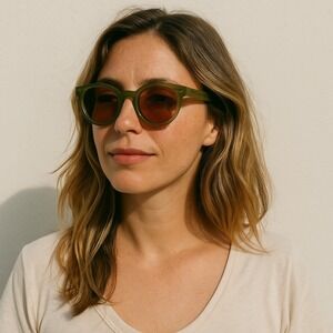 Free People Sunglasses Womens Olive Green Brown Lens Round‎